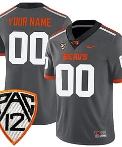Custom Oregon State Beavers Jersey Name and Number College Football Grey Alternate Game All Stitched