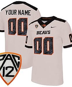 Custom Oregon State Beavers Jersey Name and Number College Football White Away – All Stitched