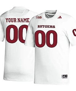 Custom Rutgers Scarlet Knights Jersey Name and Number College Football White Away Game All Stitched