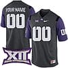 Custom TCU Horned Frogs Jersey Name and Number College Football Anthracite – All Stitched