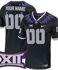 Custom TCU Horned Frogs Jersey Name and Number College Football Black Alternate Game All Stitched