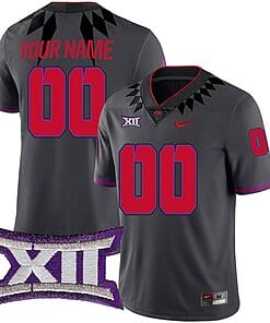 Custom TCU Horned Frogs Jersey Name and Number College Football Grey Alternate Game All Stitched