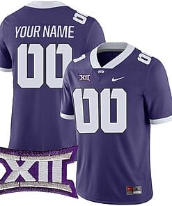 Custom TCU Horned Frogs Jersey Name and Number College Football Purple Game All Stitched