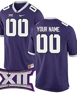 Custom TCU Horned Frogs Jersey Name and Number College Football Purple All Stitched