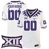 Custom TCU Horned Frogs Jersey Name and Number College Football White Away Game – All Stitched