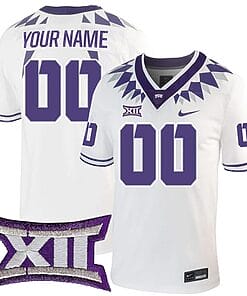 Custom TCU Horned Frogs Jersey Name and Number College Football White Away Game All Stitched