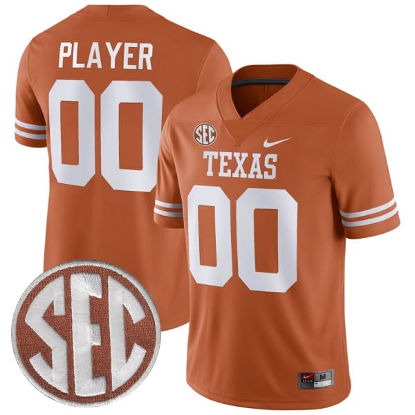 Custom Texas Longhorns Jersey Name and Number College Football Orange Home Game All Stitched