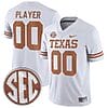 Custom Texas Longhorns Jersey Name and Number College Football White Away Game – All Stitched