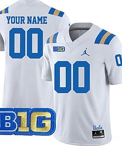 Custom UCLA Bruins Jersey Name and Number College Football White Away All Stitched
