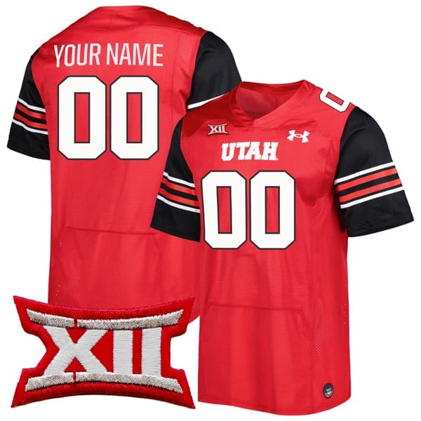 Custom Utah Utes Jersey Name and Number College Football Red Home Game All Stitched