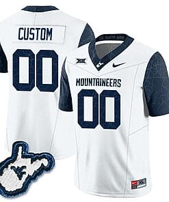 Custom West Virginia Mountaineers Jersey Name and Number College Football Country Roads White All Stitched