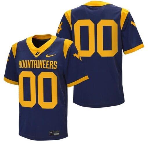 Custom West Virginia Mountaineers Jersey Name and Number College Football Stitched Navy