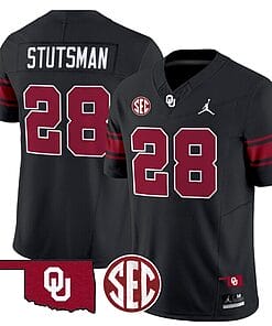 Danny Stutsman Jersey #28 Oklahoma Sooners Football Throwback Vapor Limited Stitched Black