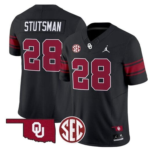 Danny Stutsman Jersey #28 Oklahoma Sooners Football Throwback Vapor Limited Stitched Black