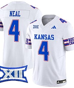 Devin Neal Jersey #4 Kansas Jayhawks 2024 Vapor College Football Vapor Limited White