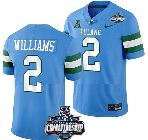 Dorian Williams Jersey #2 Tulane Green Wave 2022 ACC Football Championship Blue