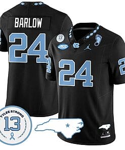 Darwin Barlow Jersey #24 North Carolina Tar Heels Vapor College Football Stitched Black