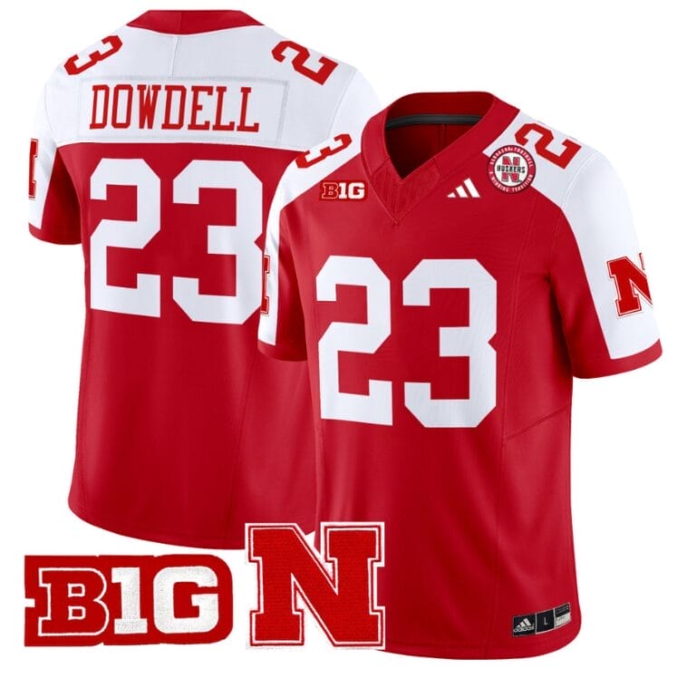 Dante Dowdell Jersey #23 Nebraska Cornhuskers Vapor Limited Football Scarlet Alternate