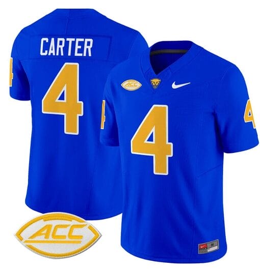 Daniel Carter Jersey #4 Pittsburgh Panthers Vapor Limited College Football Stitched Royal