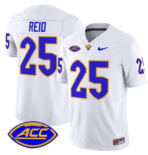 Desmond Reid Jersey #25 Pittsburgh Panthers Vapor Limited College Football Stitched White