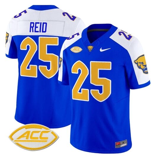Desmond Reid Jersey #25 Pittsburgh Panthers Vapor Limited College Football Stitched Royal Alternate