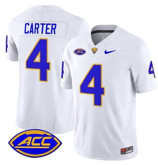 Daniel Carter Jersey #4 Pittsburgh Panthers Vapor Limited College Football Stitched White