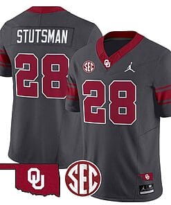 Danny Stutsman Jersey #28 Oklahoma Sooners Football Throwback Vapor Limited Stitched Anthracite