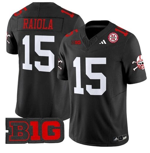 Dylan Raiola Jersey #15 Nebraska Cornhuskers Vapor Limited Football Black