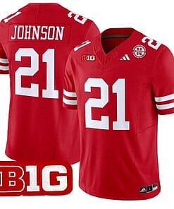 Emmett Johnson Jersey #21 Nebraska Cornhuskers Vapor Limited Football Scarlet