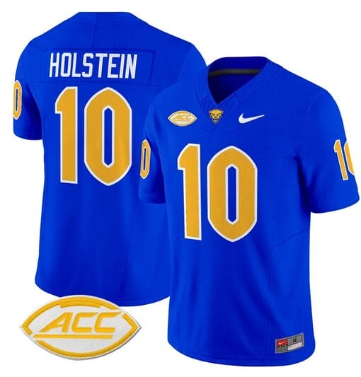 Eli Holstein Jersey #10 Pittsburgh Panthers Vapor Limited College Football Stitched Royal