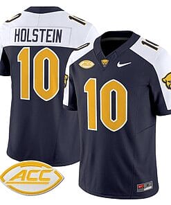 Eli Holstein Jersey #10 Pittsburgh Panthers Vapor Limited College Football Stitched Navy Alternate