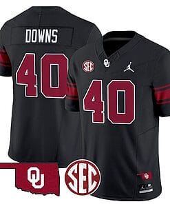 Ethan Downs Jersey #40 Oklahoma Sooners Football Throwback Vapor Limited Stitched Black