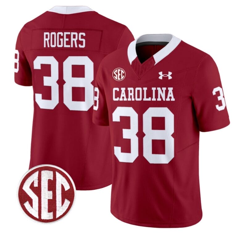 George Rogers Jersey #38 South Carolina Gamecocks Football 1980 Throwback Vapor Limited SEC Patch Garnet