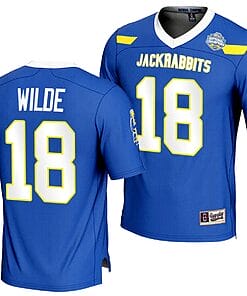 Griffin Wilde Jersey #18 South Dakota State Jackrabbits 2023 FCS Football National Champions Blue