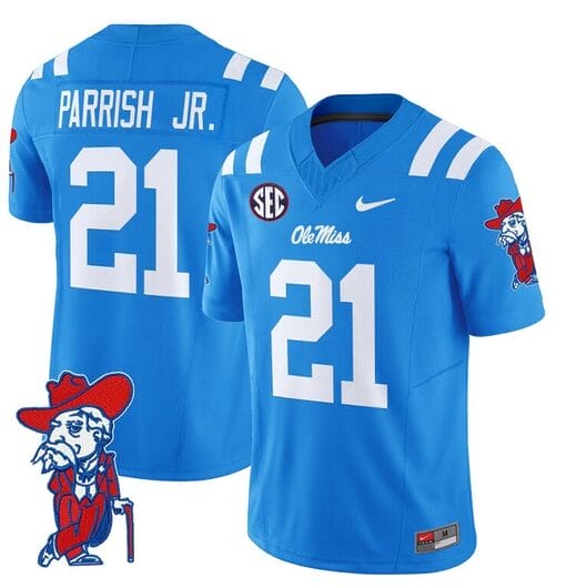Henry Parrish Jr Jersey #21 Ole Miss Rebels Vapor Limited College Football Stitched Powder Blue