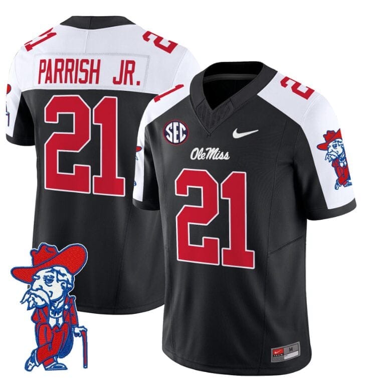 Henry Parrish Jr Jersey #21 Ole Miss Rebels Vapor Limited College Football Stitched Black Alternate