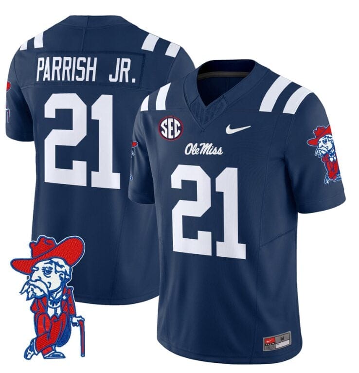 Henry Parrish Jr Jersey #21 Ole Miss Rebels Vapor Limited College Football Stitched Navy