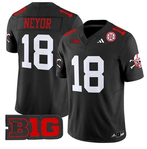 Isaiah Neyor Jersey #18 Nebraska Cornhuskers Vapor Limited Football Black