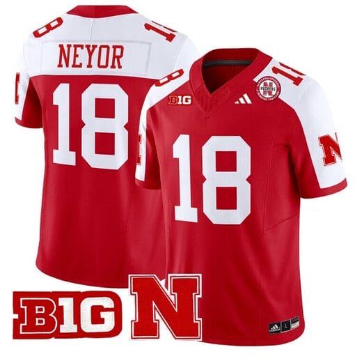 Isaiah Neyor Jersey #18 Nebraska Cornhuskers Vapor Limited Football Scarlet Alternate