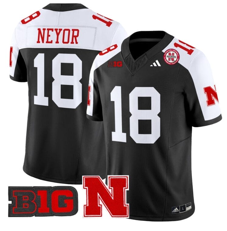 Isaiah Neyor Jersey #18 Nebraska Cornhuskers Vapor Limited Football Black Alternate