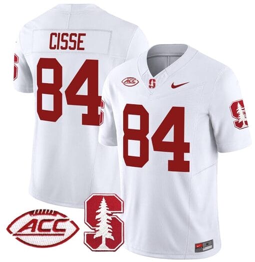 Ismael Cisse Jersey #84 Stanford Cardinal Vapor Limited College Football Stitched White