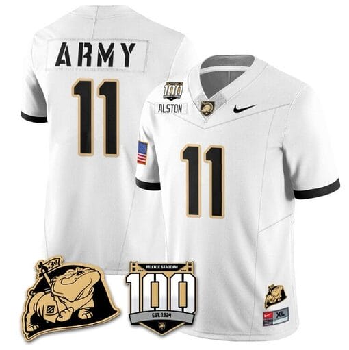 Isaiah Alston Jersey #11 Army Black Knights Vapor Limited College Football Stitched White