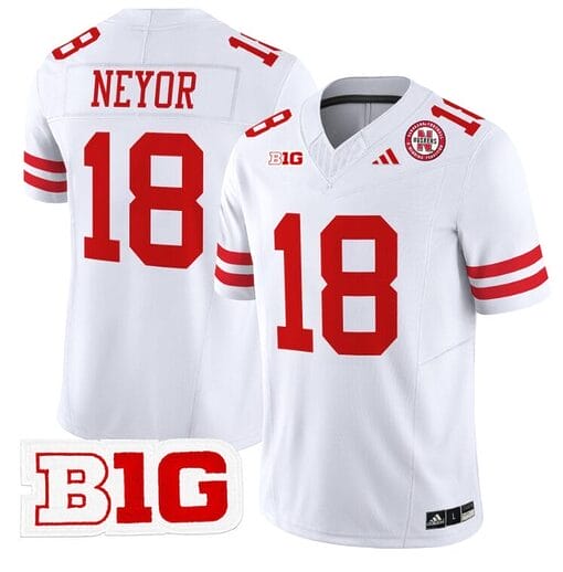 Isaiah Neyor Jersey #18 Nebraska Cornhuskers Vapor Limited Football Whtie