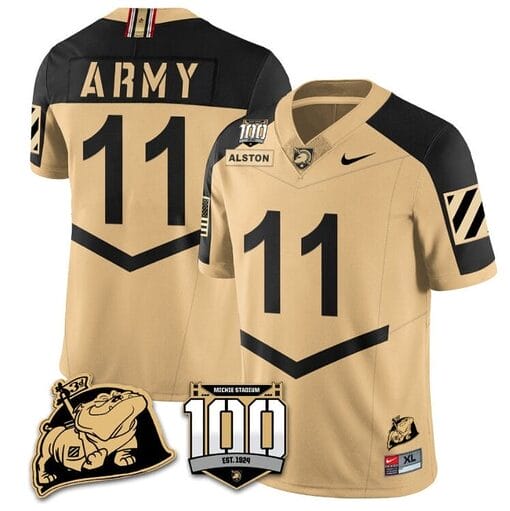 Isaiah Alston Jersey #11 Army Black Knights Vapor Limited College Football Stitched Gold Alternate