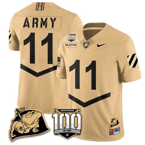 Isaiah Alston Jersey #11 Army Black Knights Vapor Limited College Football Stitched Gold