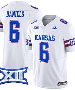 Jalon Daniels Jersey #6 Kansas Jayhawks 2024 Vapor College Football Vapor Limited White
