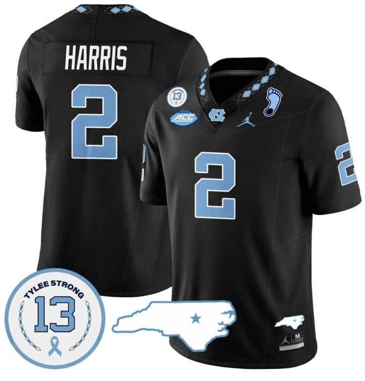 Jakeen Harris Jersey #2 North Carolina Tar Heels Vapor College Football Stitched Black