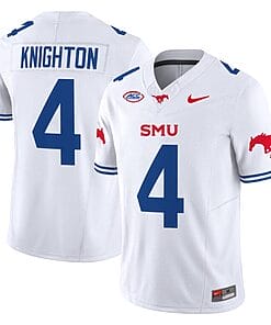 Jaylan Knighton Jersey #4 SMU Mustangs Icy College Football Vapor Limited White