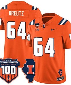 Josh Kreutz Jersey #64 Illinois Fighting Vapor Limited College Football Stitched Orange