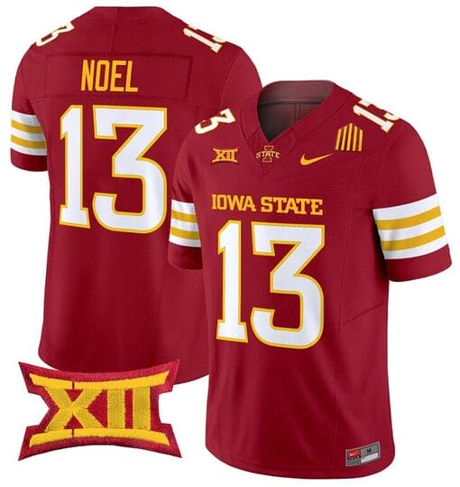 Jaylin Noel Jersey #13 Iowa State Cyclones Vapor Limited College Football Stitched Cardinal